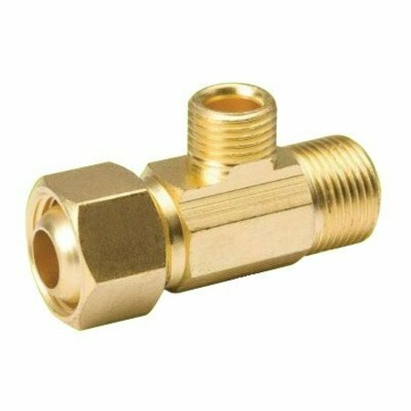 HOMEWERKS EZ CONNECT Series 993-018RP Extender Tee Pipe Adapter, 1/2x3/8 in, CompressionxThrded, Brass 993-018NL